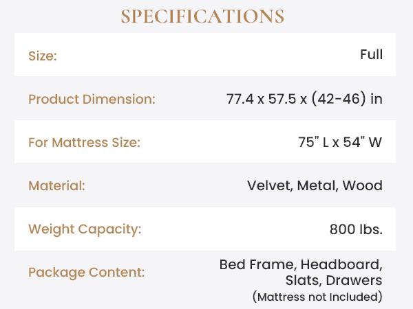 SHA CERLIN Full/Queen/King Size Storage Bed Frame with Adjustable Vertical Channel Tufted Headboard - Velvet Upholstered Platform Bed with 4 Drawers, Wooden Slats & No Box Spring Needed (White/Black/Grey) 【Frame Only No Mattress】