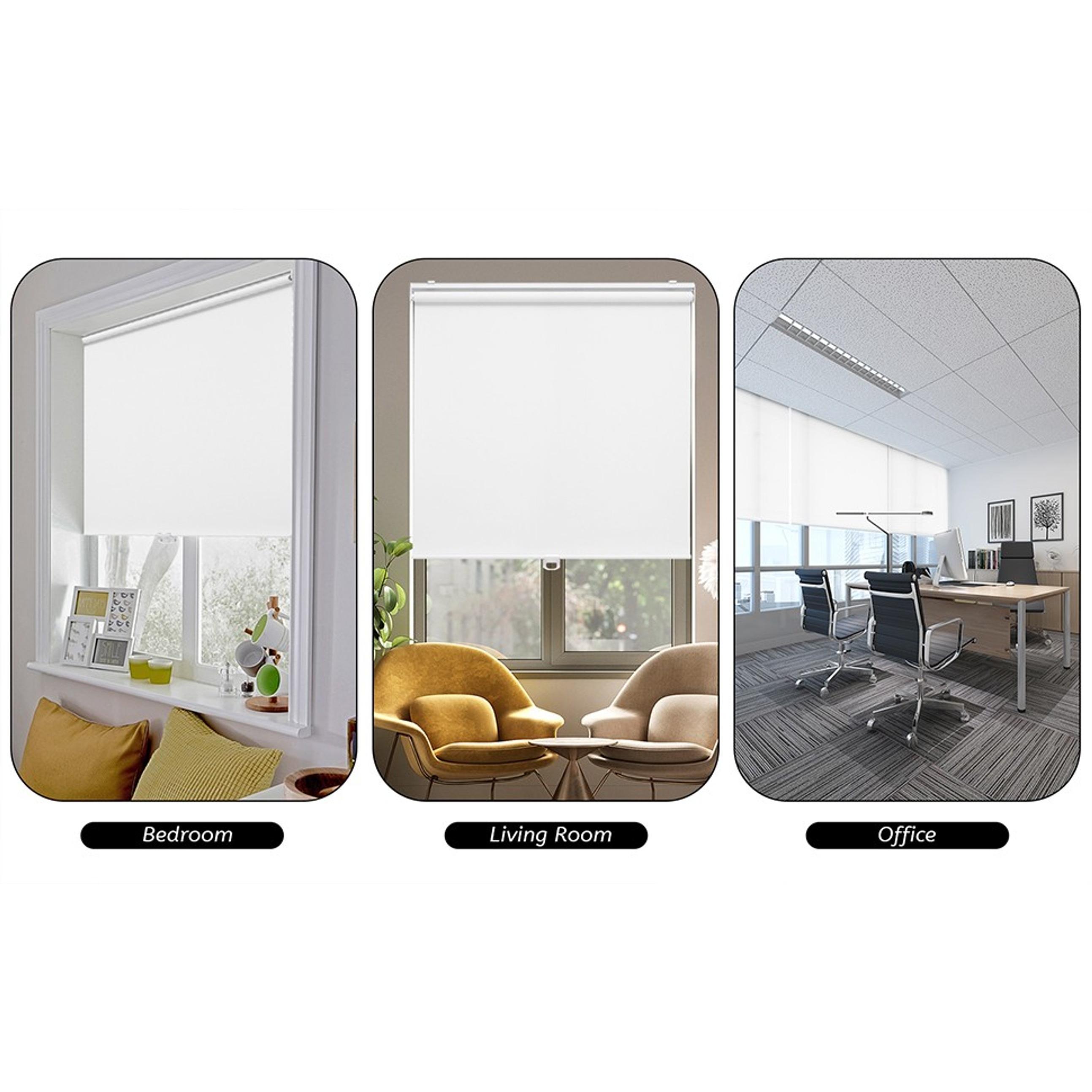 Blackout Cordless Roller Shades Blinds,23" W x 72" H,White | Blackout Fabric UV Thermal Insulated,Spring System For Windows Door,Pull Down Room Darkening,Easy to Install for Home,Office