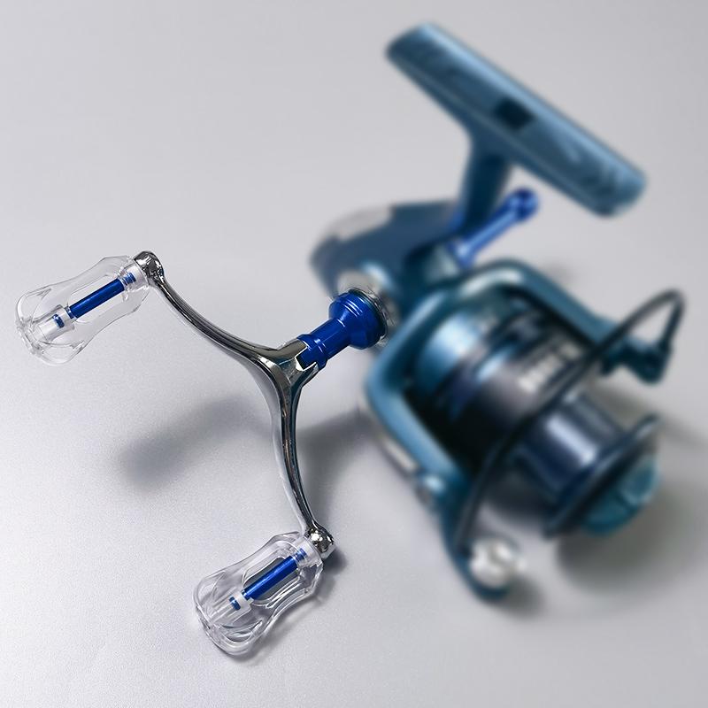 Fishing Spinning Reel Handle, Double Rocker Arm with Multiple Colors, Lightweight Design for Lure Fishing  Aluminum alloy hexagon