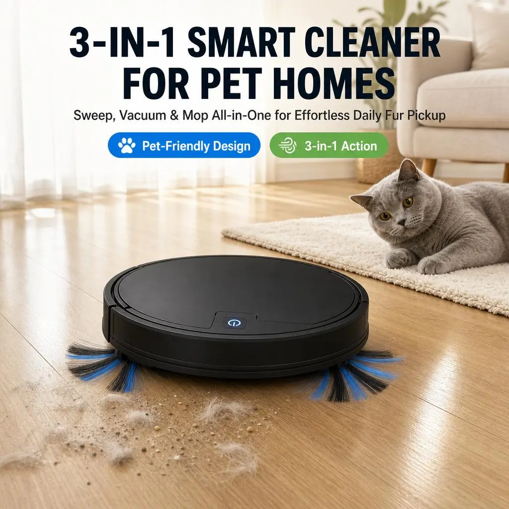 110V Plug Automatic Recharge 3-in-1 Intelligent Vacuum Cleaner, Cross-Border Household Sweeping Robot, USB Vacuum for Apartment Stuff