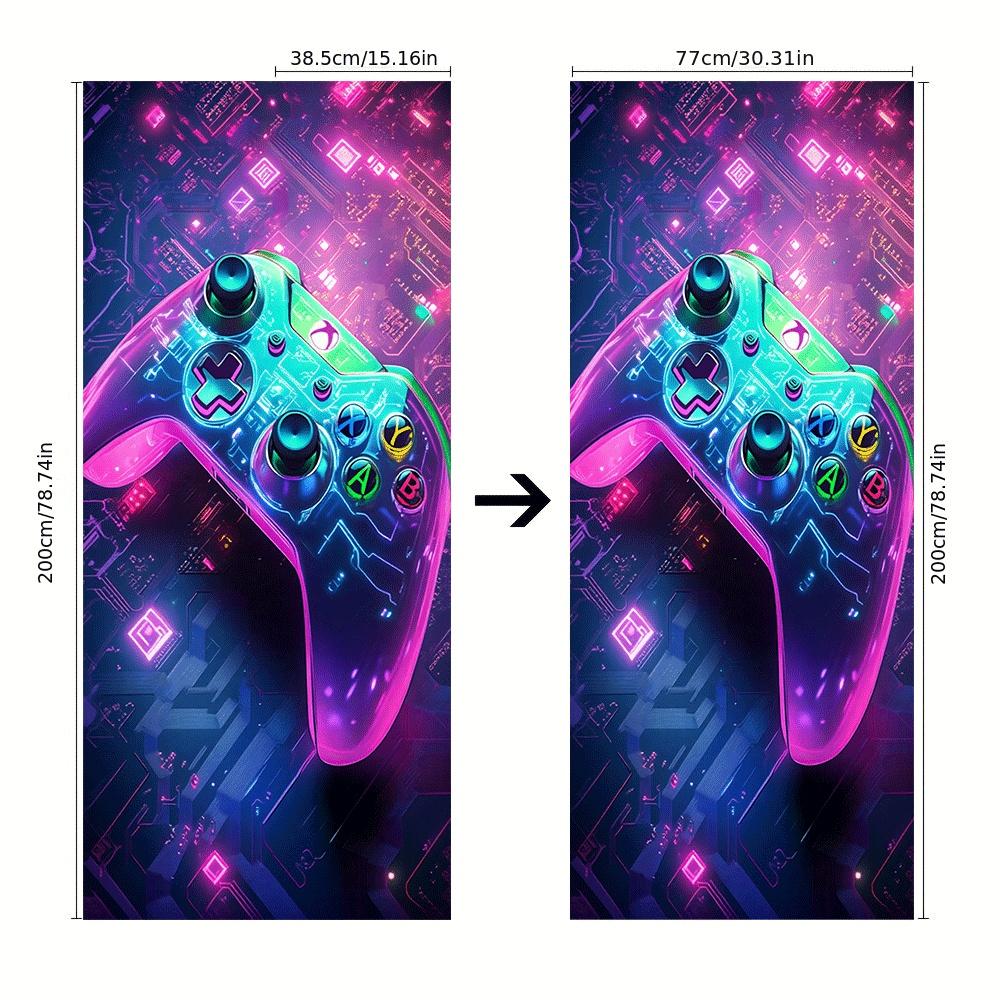 2pcs Neon Colorful Game Controller Wall Sticker, Esports Theme Bedroom ...