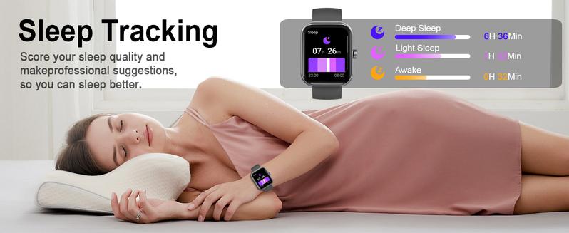 Smart Watch, 1.83" HD Smartwatch for Men Women with 120 Sports Modes, Bluetooth Call & Make Call, Health, Fitness & Sleep Tracker, 5 ATM Water-Resistance, Fitness Watch for Android/iOS, Black,Pedometer Watch No APP/Phone Required Smartphone Wearable