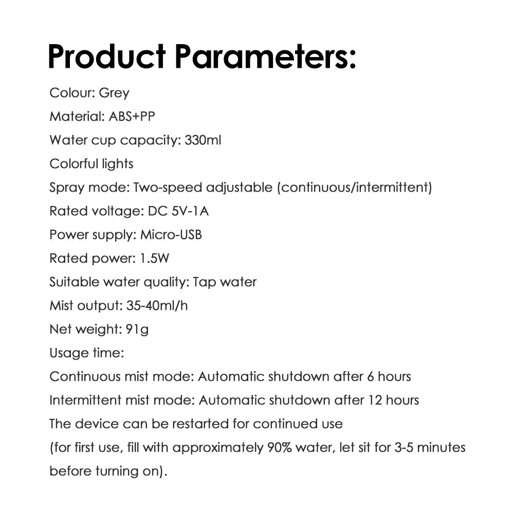 Mini Portable Air Humidifier with Colorful Light Small Air Atomizer USB Powered Humidifier Personal Desktop Humidifier for Car Office and Bedroom Mute Mist Maker Diffuser Home Desktop Humidifier