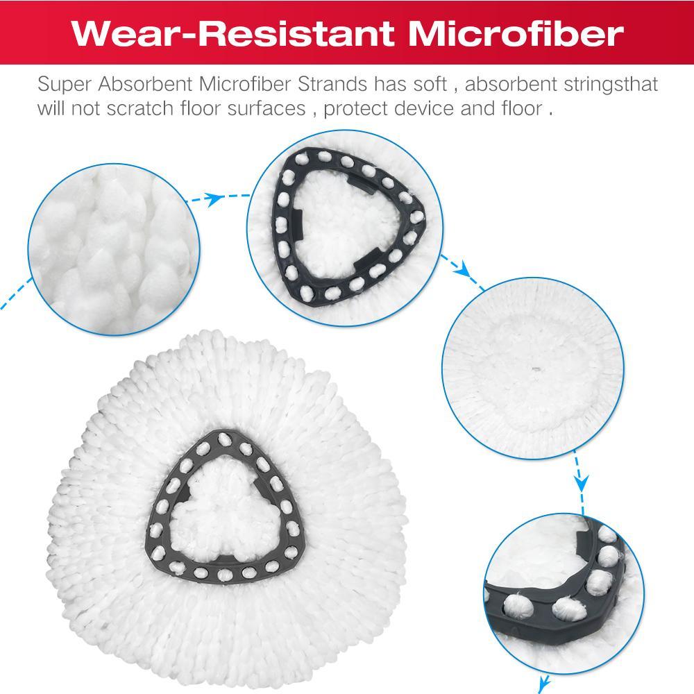 Rotating Mop Head Replacement Part Compatible with O-Cedar, Microfiber Mop Head, Fine Fiber Design, Durable & Efficient Cleaning Solution