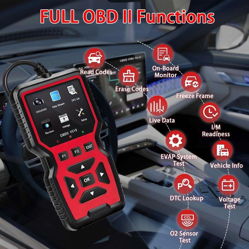 Professional OBD2 Scanner, Automotive Scan Tool, Real-time Data Car Engine Diagnostic Code Reader Tool, Car Engine Checker Tools