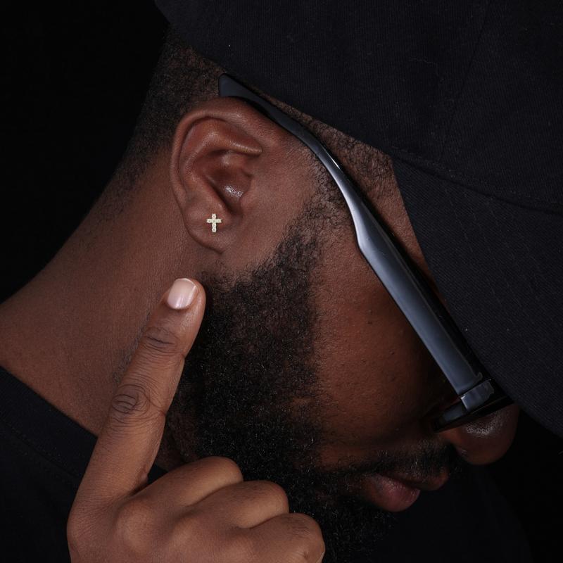 【E528】UCClYO Unisex Cross Earrings 925 Sterling Silver Synthetic Moissanite Cross Earrings Lightweight Accessories Fashion Jewelry Party Girl Accessories Birthday Gift Earrings