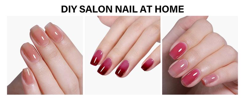 AILLSA 7Pcs Set Jelly Gel Fall Winter Burgundy Nail Polish Kit with Base & Top Coat Cozy Fall Fashion Vibes White Chocolate Purple Brown Soak Off UV Gel Polish Manicure DIY Nails at Home Starter Kit  Cutics Cosmetic