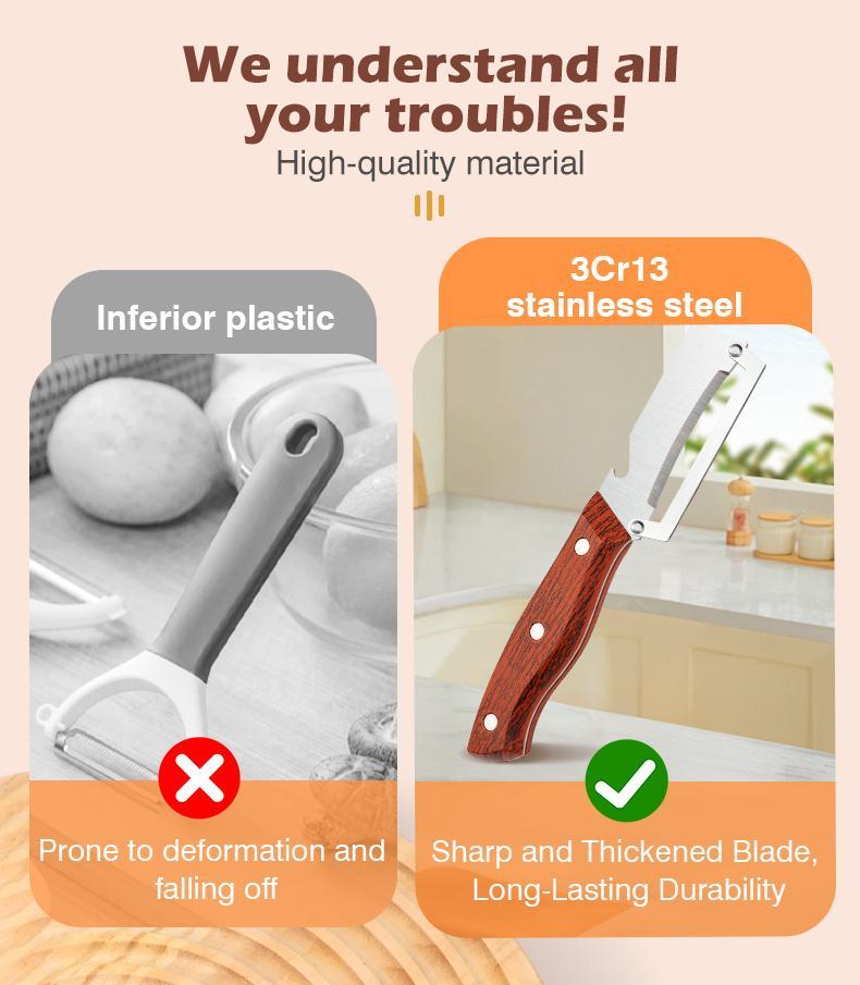 1pc 2-In-1 Fruit & Veggie Peeler with Bottle Opener, Sharp Stainless Steel, Upgraded Ergonomic Comfort Grip, Non-Slip Design