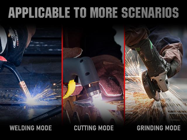 YESWELDER LYG-R100A Auto Darkening Welding Goggles with Mask | True Color Wide Shade 4/5-9/9-13 Welding Glasses for TIG MIG ARC CUT Grind