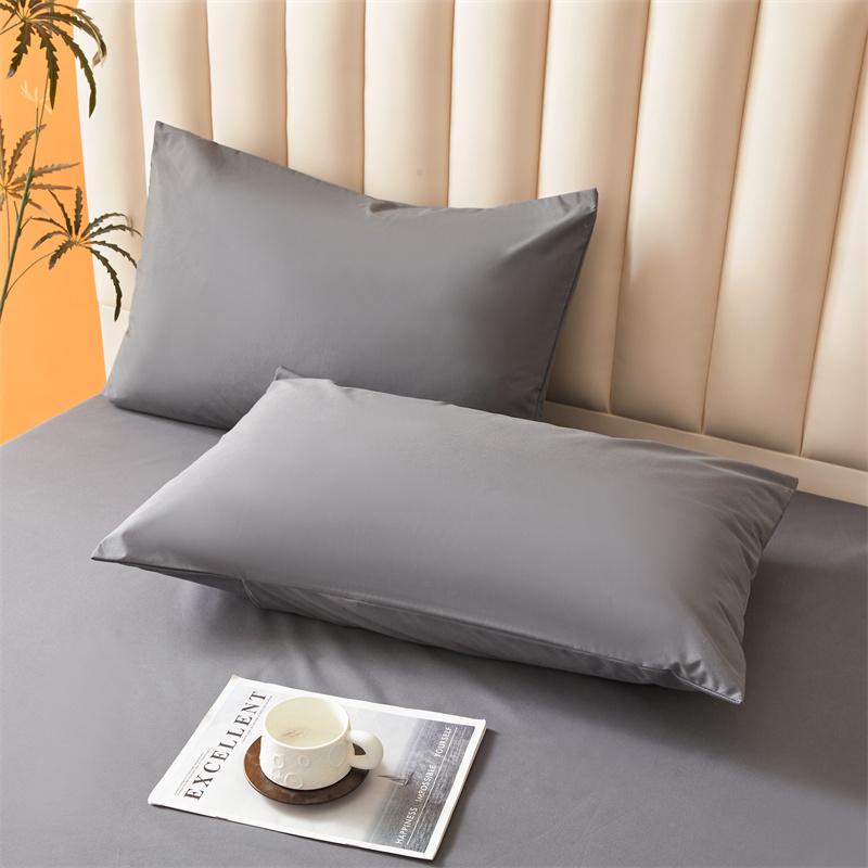 Solid Color Bed Sheet & Pillowcase Set, 2/3 Counts Soft Comfortable Polyester Bedding Set, Bedding Supplies for Home Bedroom Hotel, Bed Sheet Sets