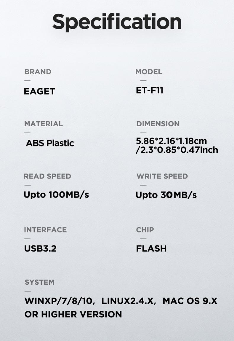 EAGET USB3.2 Flash Drive USB Stick Drive Usb Flash Drives 1 Pack, 32G/64G/128G Blue Yellow ABS Sliding Cap, 100MB/s Read Shockproof A+ Chip Fast Transfer, For Students Office Staff, Windows Mac Linux Laptop Desktop-Portable Data Storage Thumb Drive Gift