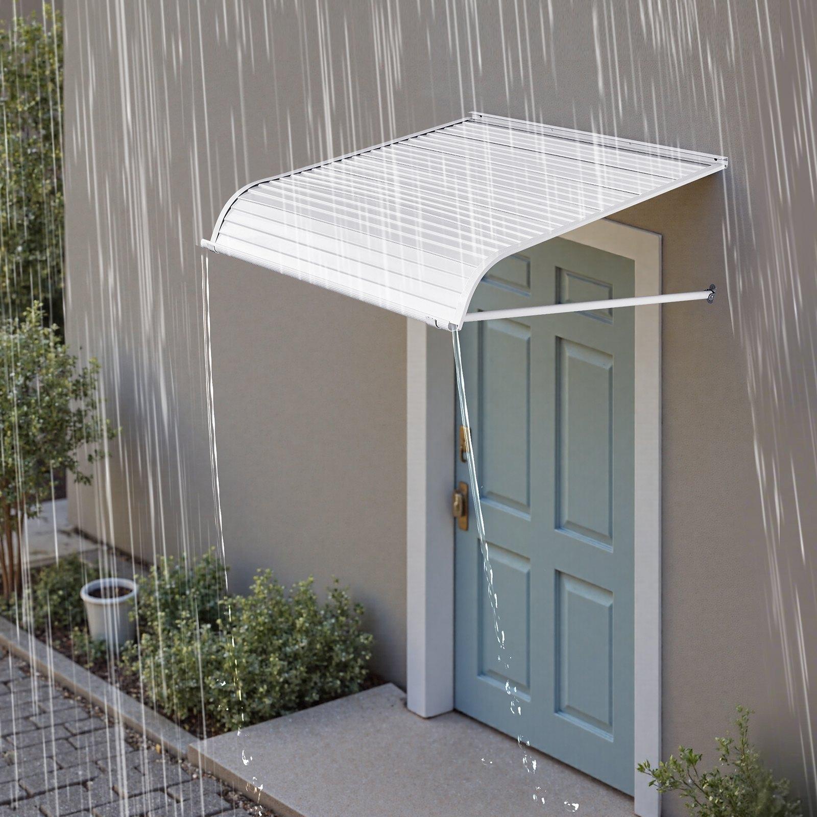 【Summerfinds】VEVOR Rectangular Aluminium Awning, 40x42 in Sturdy Stable UV-Prevention Exterior Canopy, Windproof Weatherproof Lightweight for Door Entrance Windows, Patio