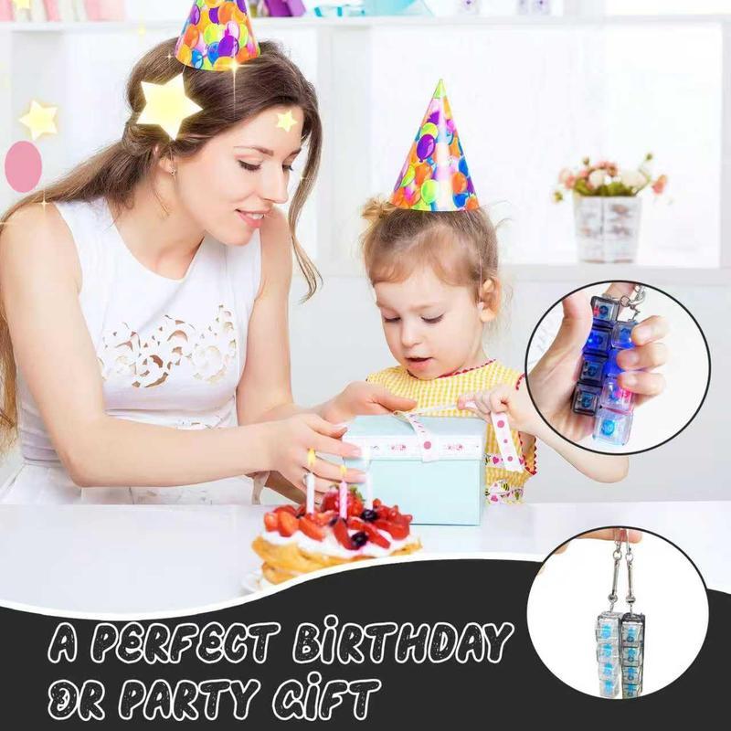 2026 NEW Glowing Keyboard Fidget Toy, 4-In-1 Decompression Button Keychain, Stress Relief Finger Clicker, Transparent Color