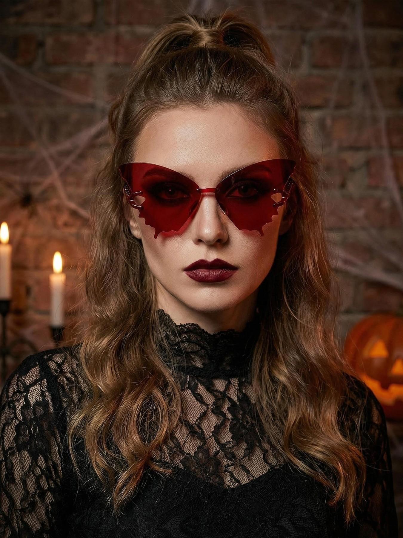 Vintage Halloween Christmas Wedding Birthday Party Butterfly Fashion Sunglasses, Casual Decorative Lenses, All Seasons