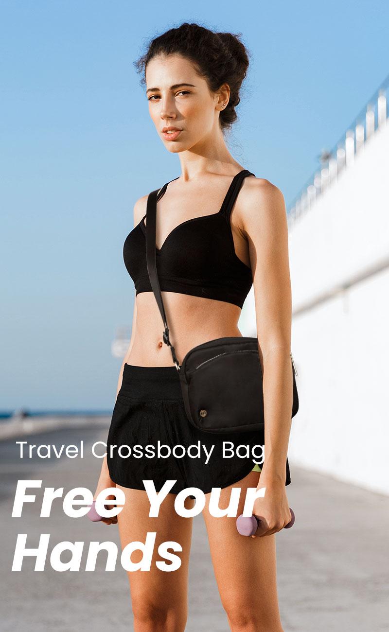 Small travel purse Women Crossbody purse Long Starp Crossbody Bag for Women- Shoulder Bag With Waterproof Nylon Handbag Multiple Pockets and Adjustable Strap 1.5L