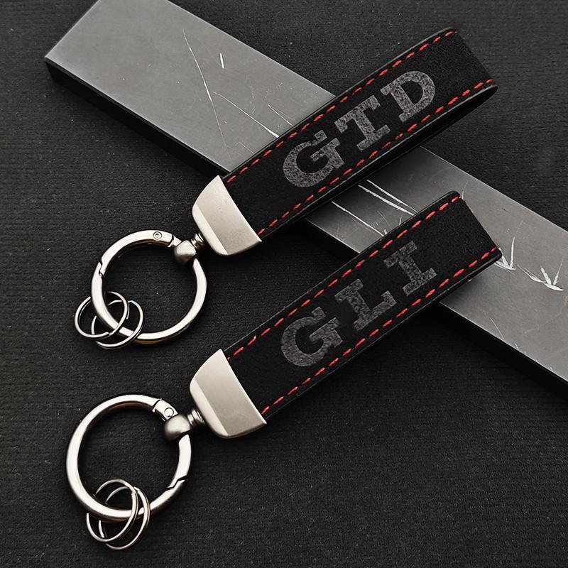 2025 High Grade Luxury Leather Keyring Men Women Key Chain Rings Logo GLI GTD Car Keychain Accessories