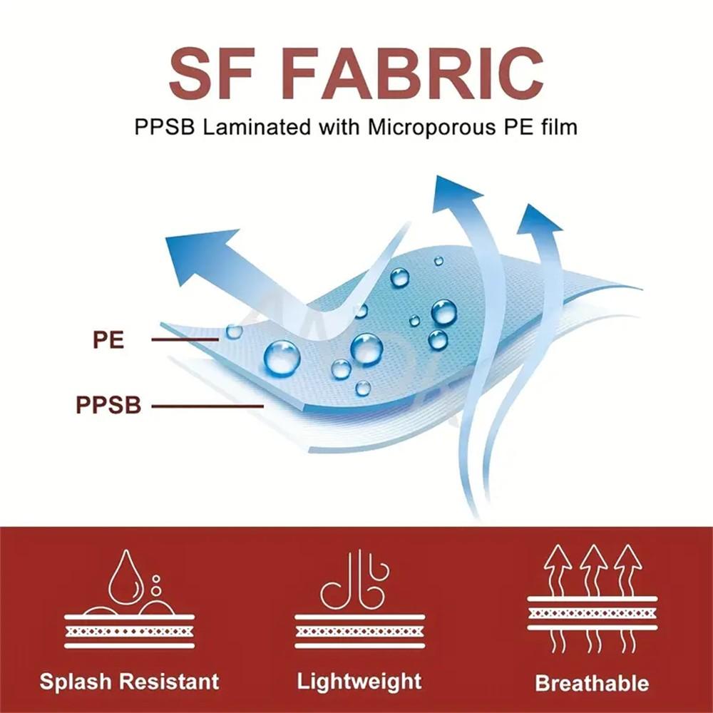 Disposable Protective Suit with Hat, Elastic Cuffs, Waterproof Anti-Tear Waist and Ankle, 65g/m² Polypropylene, Ideal for Painting, Cleaning, Industrial Tasks