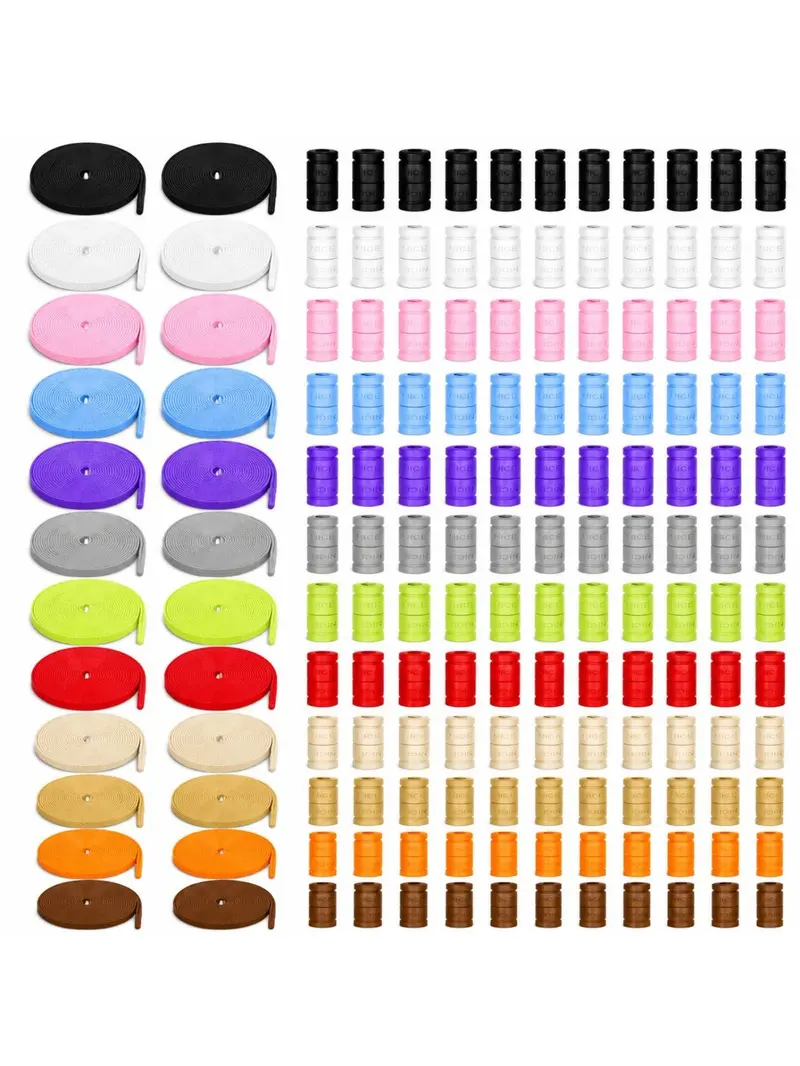 10 Pairs Adjustable Laces with Locks, Elastic Stretch Shoelaces for Kids and Adults, Quick Install Sports Shoes Laces, Shoe Strings for Sneakers
