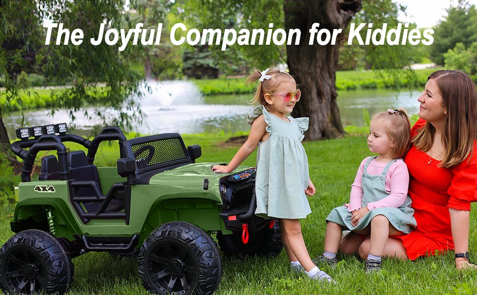 Hikiddo 24V 9Ah Ride on Toy for Big Kids 2 Seater Ride-on Truck Kids Electric Vehicle Car for Boys and Girls with Remote Control