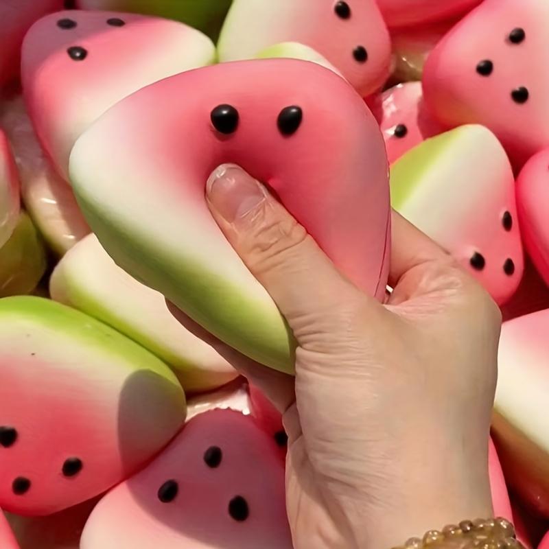 Festive pink-green watermelon squeeze toy-soft and fun texture, suitable for parties and classroom rewards, perfect for Eid al-Fitr, Christmas, Halloween, Thanksgiving, Easter gifts and party toys | fun texture |   soft touch, Squishies