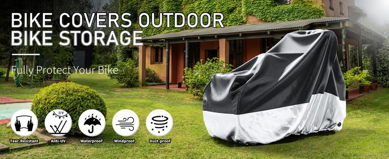 MOONCOOL Adult Tricycle Cover Trike Cover, 3 Wheeled Bicycle Bike Cover for Outdoor Storage Waterproof, Dust Wind Proof for Bikes