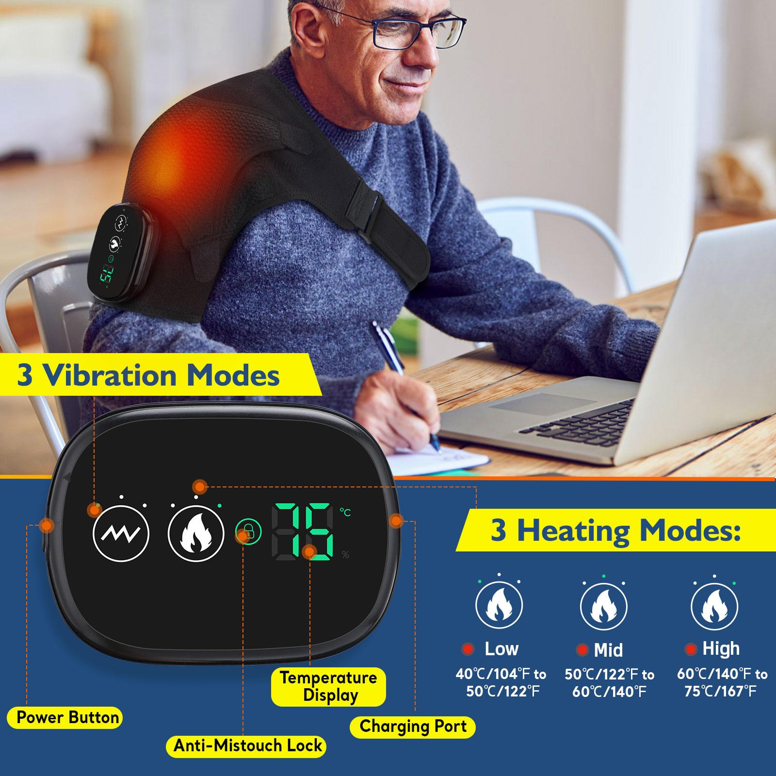 Heating Vibration Massage Shoulder Pad 3-speed Heating 3 Vibration Massage Portable Shoulder Massage Equipment USB Rechargeable Gift for Parent Heating Vibration Massage Shoulder Pad 3-speed Heating 3 Vibration Massage Portable Shoulder Massage Equipment USB Rechargeable Gift for Parent