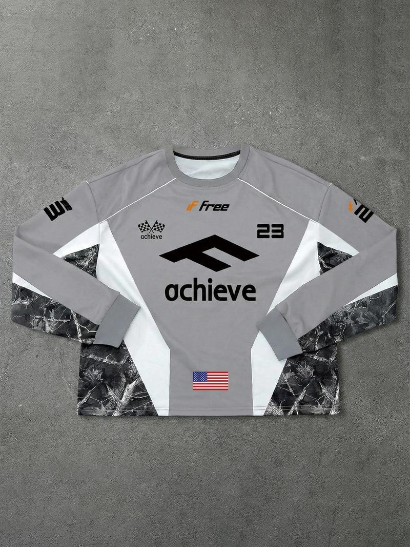 Men's Autumn Winter Comfortable Versatile Stylish Branch Ball Jersey, Athletic Shirt, Trendy Sports Wear, Casual Fashion for Men