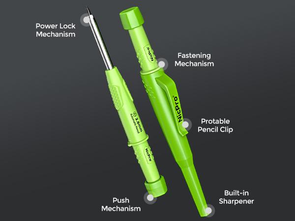 Nicpro Carpenter Pencil with Sharpener, CP3000 Pink Carpenter Mechanical Pencil with Refills, Deep Hole Marker for Construction, Heavy Duty Construction Pencil, Woodworking Tool for Architect Marking Nicpro Carpenter Pencil with Sharpener, CP3000 Pink Carpenter Mechanical Pencil with Refills, Deep Hole Marker for Construction, Heavy Duty Construction Pencil, Woodworking Tool for Architect Marking