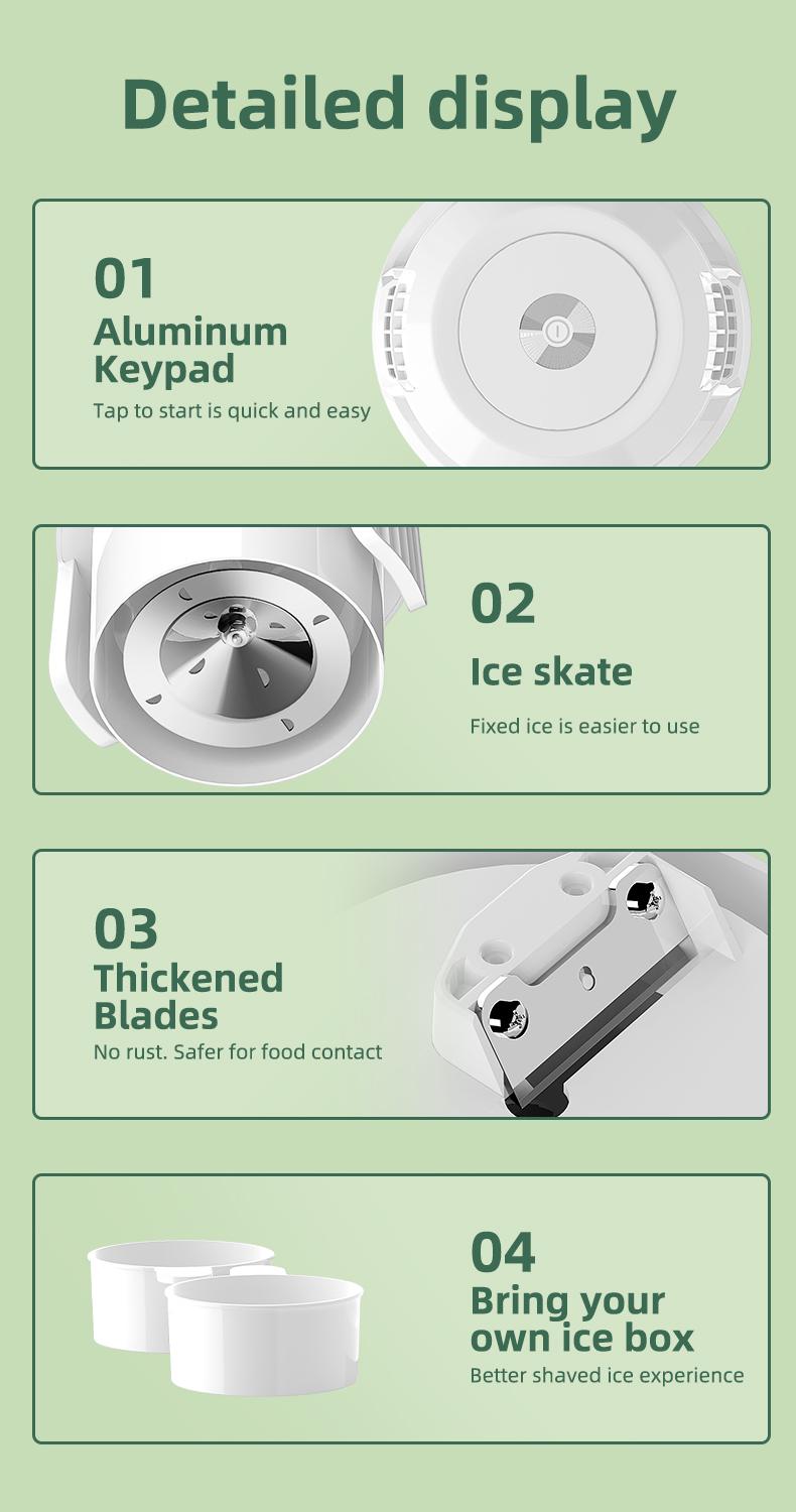 Snow Cone and Shaved Ice Machine: Adjustable 2 Textures Portable Electric, White Powerful Motor Two Position Adjustment, Surprise for Christmas Xams Halloween Party Snow Cone and Shaved Ice Machine: Adjustable 2 Textures Portable Electric, White Powerful Motor Two Position Adjustment, Surprise for Christmas Xams Halloween Party