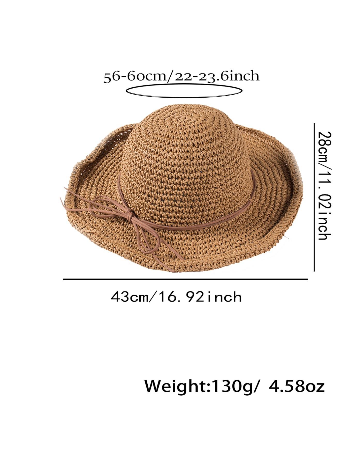 Unisex Handmade Crochet Sun Hat, UV Protection Hollow Out Straw Hat, Boho Style Beach Fishing Cap, Spring Summer Daily Wear