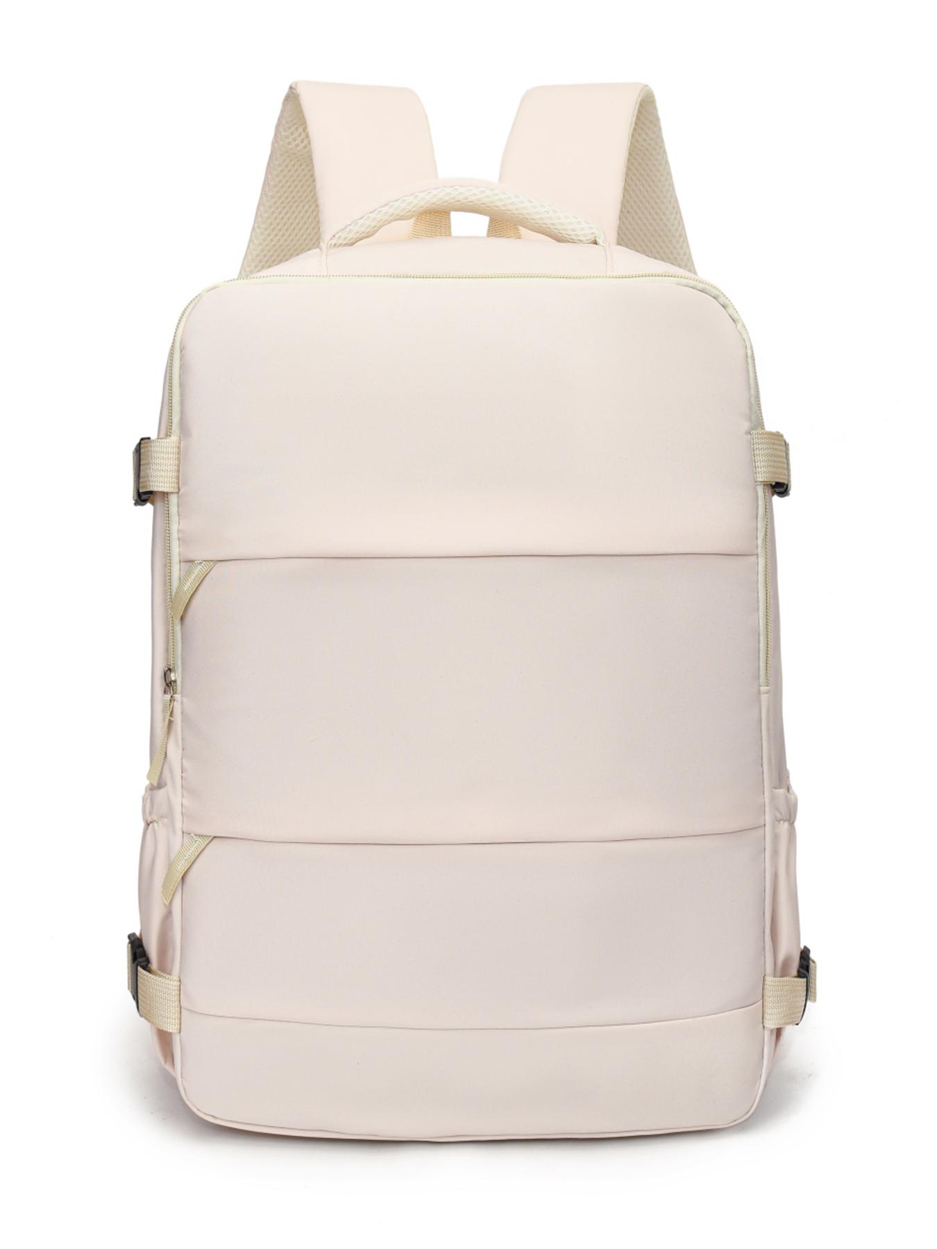 Simple commuting backpack, Casual Travel Backpack, Traveler Essentials Backpack, solid color multi compartment bag, large capacity computer bag, with side pockets, suitable for traveling and working