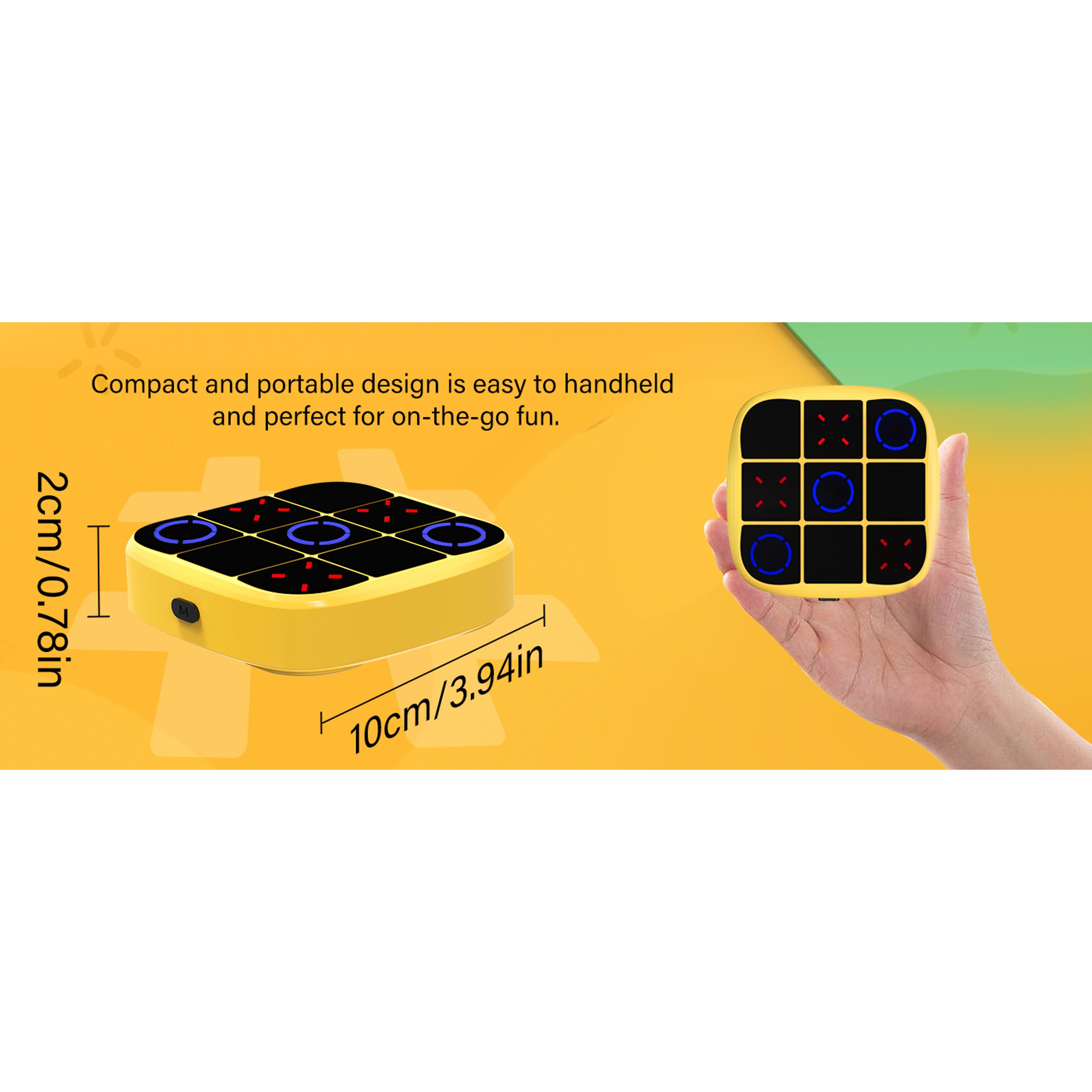 4-in-1 Handheld Puzzle Games Console, Electronic Tic-Tac-Toe Game for Educational and Memory Growth, Portable Travel Games for Car Ride, Board Games for Kids and Adults (Cyan)fidget toys 4-in-1 Handheld Puzzle Games Console, Electronic Tic-Tac-Toe Game for Educational and Memory Growth, Portable Travel Games for Car Ride, Board Games for Kids and Adults (Cyan)fidget toys