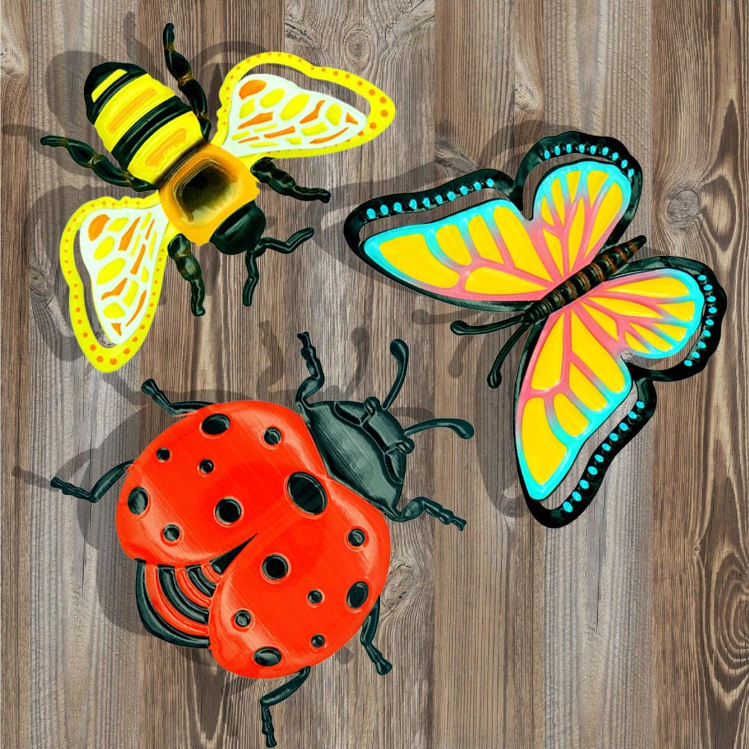 4-Pack 3D Iron Butterfly Wall Decor, Creative Painted Metal Art for Garden Outdoor Hanging, Unique Craftsmanship for Home Decoration