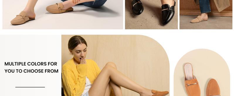 MUSSHOE Mules for Women Flats Comfortable Slip on Women Mules Backless Loafers Footwear