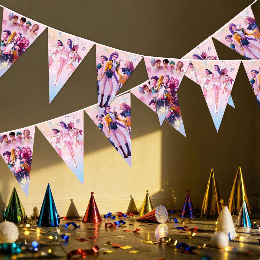 Huntress Theme Party Decor Set, Pull Flags, Hanging Banners, Triangle Flags, Christmas Party Supplies, Atmosphere Maker, Back-To-School Decoration, Decorative Banner