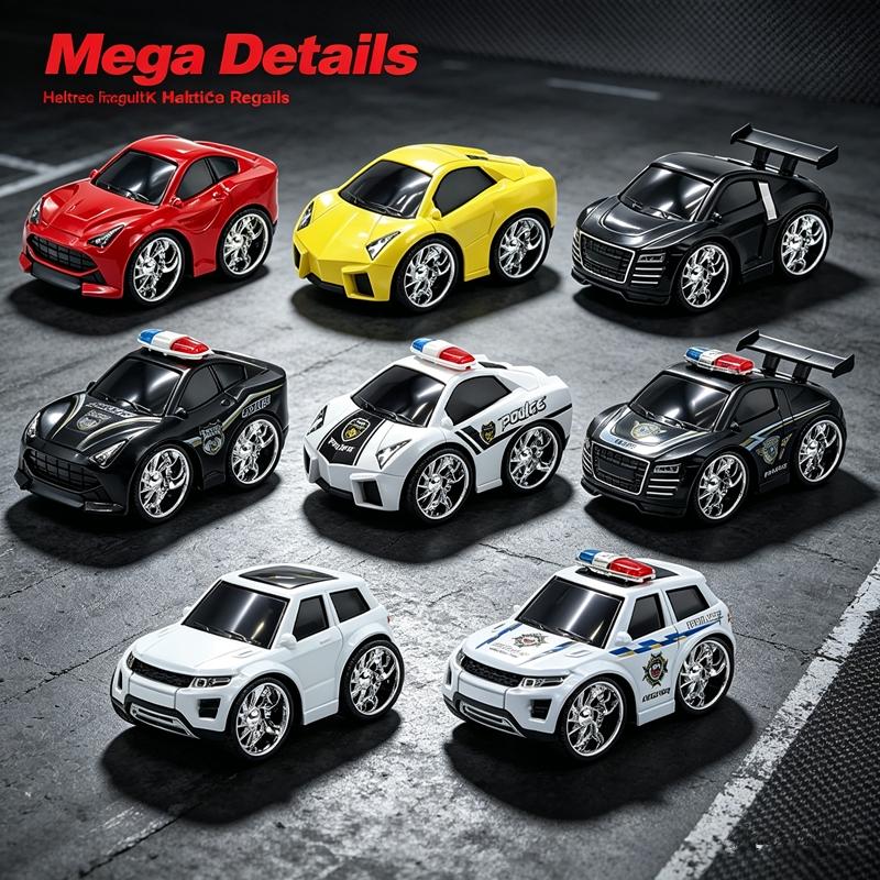 Wind-Up Alloy Diecast Car Model, Hot Wheels Style, Includes Audi Land Rover Ferrari Lamborghini, Fun Educational Toy for Kids, Perfect Gift