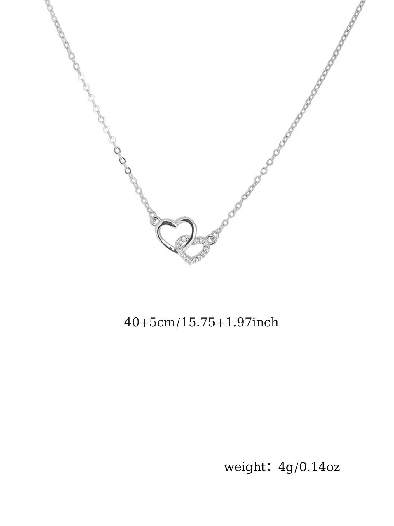 Charming Heart Pendant Necklace, Heart Shaped Necklace, Fashionable Linked Hearts Design, Perfect Gift for Her, Ideal for Casual Wear & Special Occasions, Love Necklace, Heart Design Jewelry