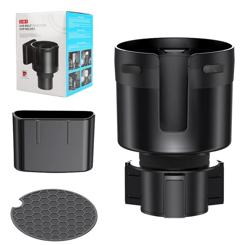 Car Cup Holder Expander Set, Adjustable Base, Fits Yeti 24/36/46oz, Hydroflask 32/40oz, 2.7"-4.2" Water Bottles, Phone & Cup Holder