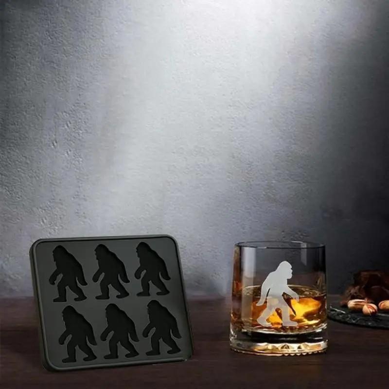 Bigfoot Ice Mold, Sasquatch Shape Silicone Ice Cube Molds, Funny Silicone Popsicle Molds for Halloween Party Drinks, Easy Release & Dishwasher Safe Utensils