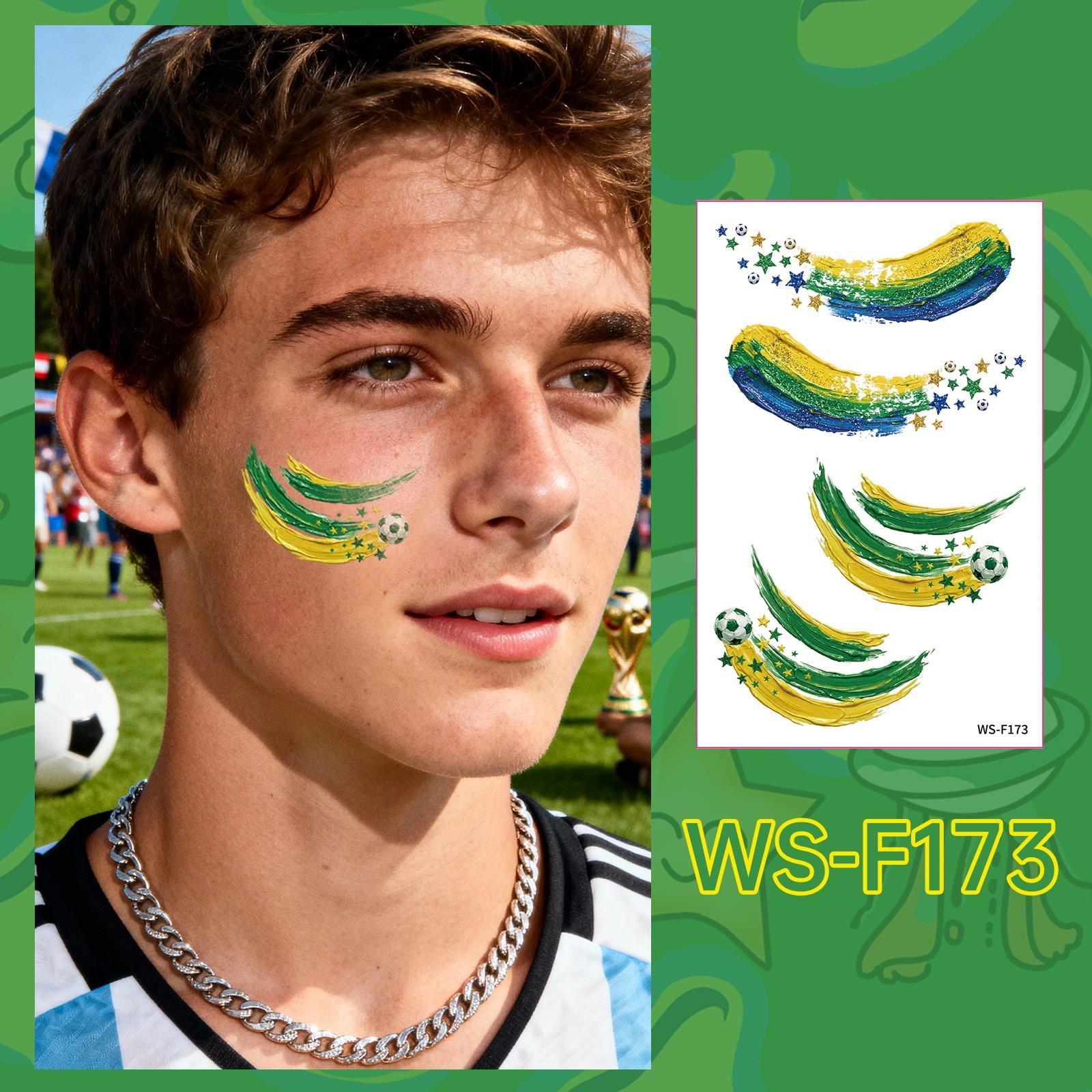 Football Tattoo Stickers, Fan Face Tattoos, Temporary Body Art for Sports Events, Party and Match Day Accessories