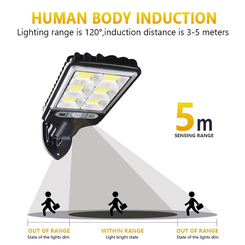 Solar Lights Outdoor, 6000 Lumens 4pack 108COB LED Solar Powered Motion Sensor Wall Lamp - IP65 Waterproof with Remote Control, Durable Security Light for Outside Wall, Garden, Yard, Porch