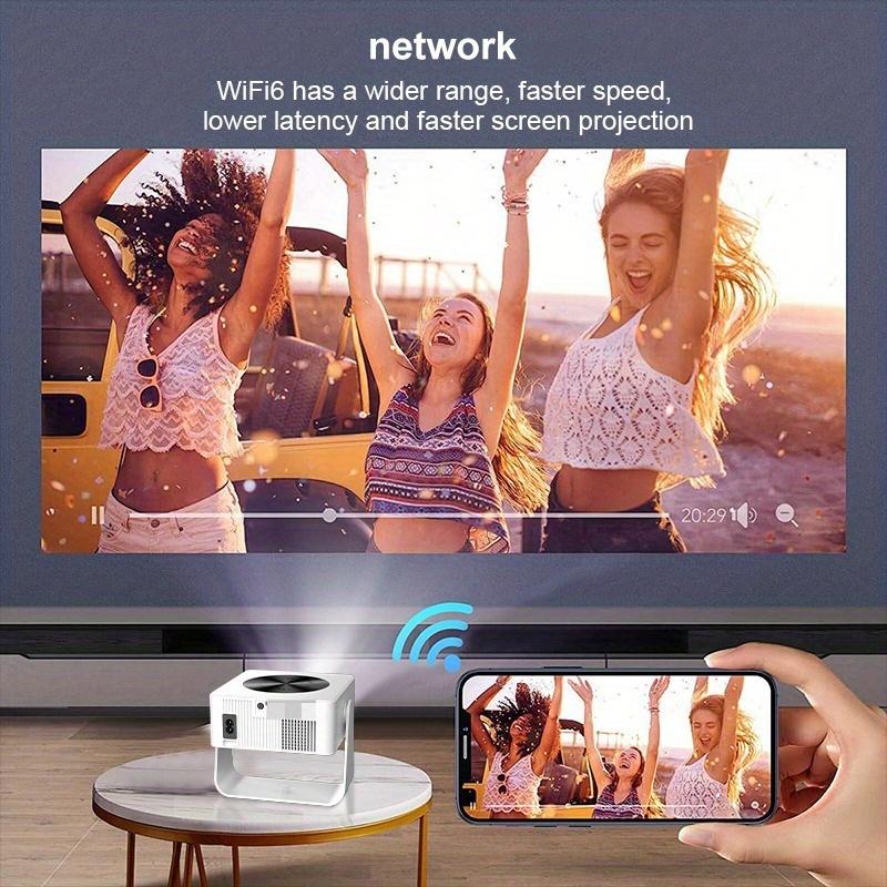 Portable Mini Projector 4K 1080P, WiFi and Bluetooth-compatible Supported, Auto Focus and Keystone Correction, Home Cinema and Travel Use