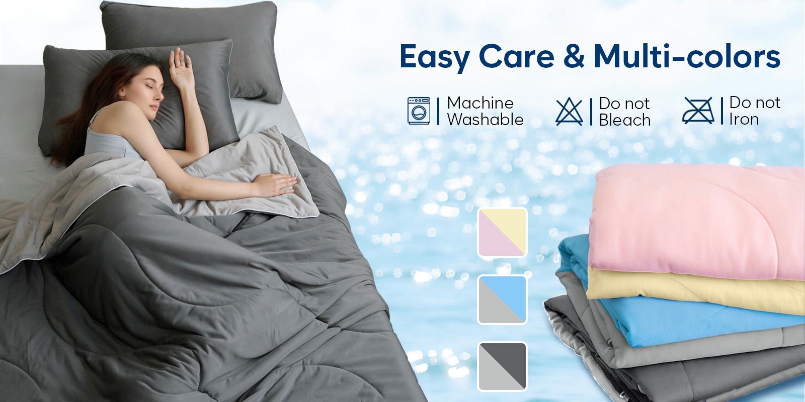 【Back to School】DOWNCOOL Double-sided  Cooling Comforter Set , 2/3pcs Cooling Comforter Set with pillowcases , Cooling Duvet Set for Hot Sleeper, Breathable Summer Quilt, Lightweight Soft Q-Max>0.04 Arc-Chill Cool Comforter Set