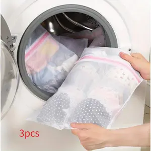 Durable Fine Mesh Laundry Bag, Reusable Anti-Knot Washing & Storage Bag, Zipper Seal, Ideal for Clothes Organization