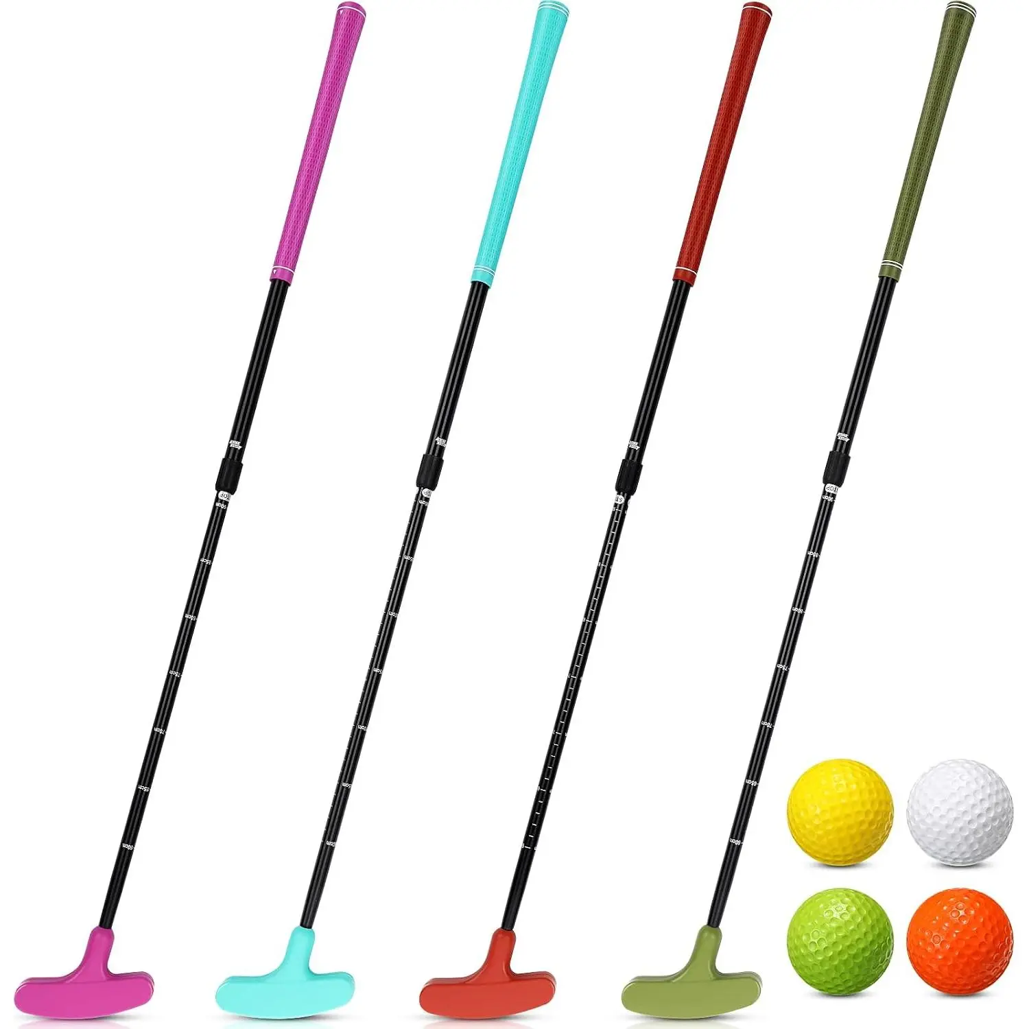 4 Pack Adjustable Golf Putters with Balls