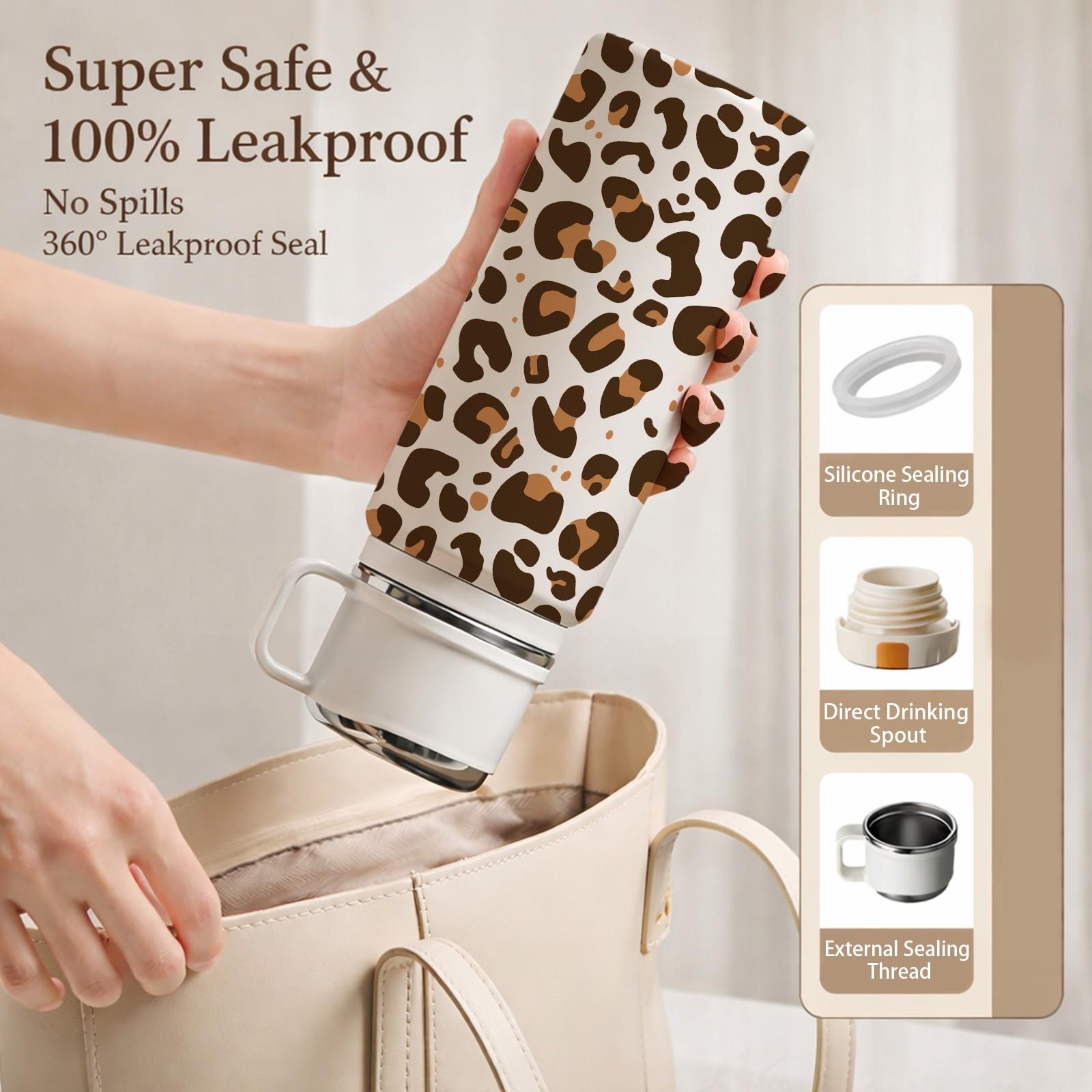 1 Pc Insulated Mug, 600ml Vacuum Cup, Double Wall Thermal Mug, Leak Proof Skinny Tumbler With Handle And Strap, 24 Hours Hot 48 Hours Cold, Portable Travel Mug For Coffee Tea Water, Gift For Women Men Holiday Daily Use