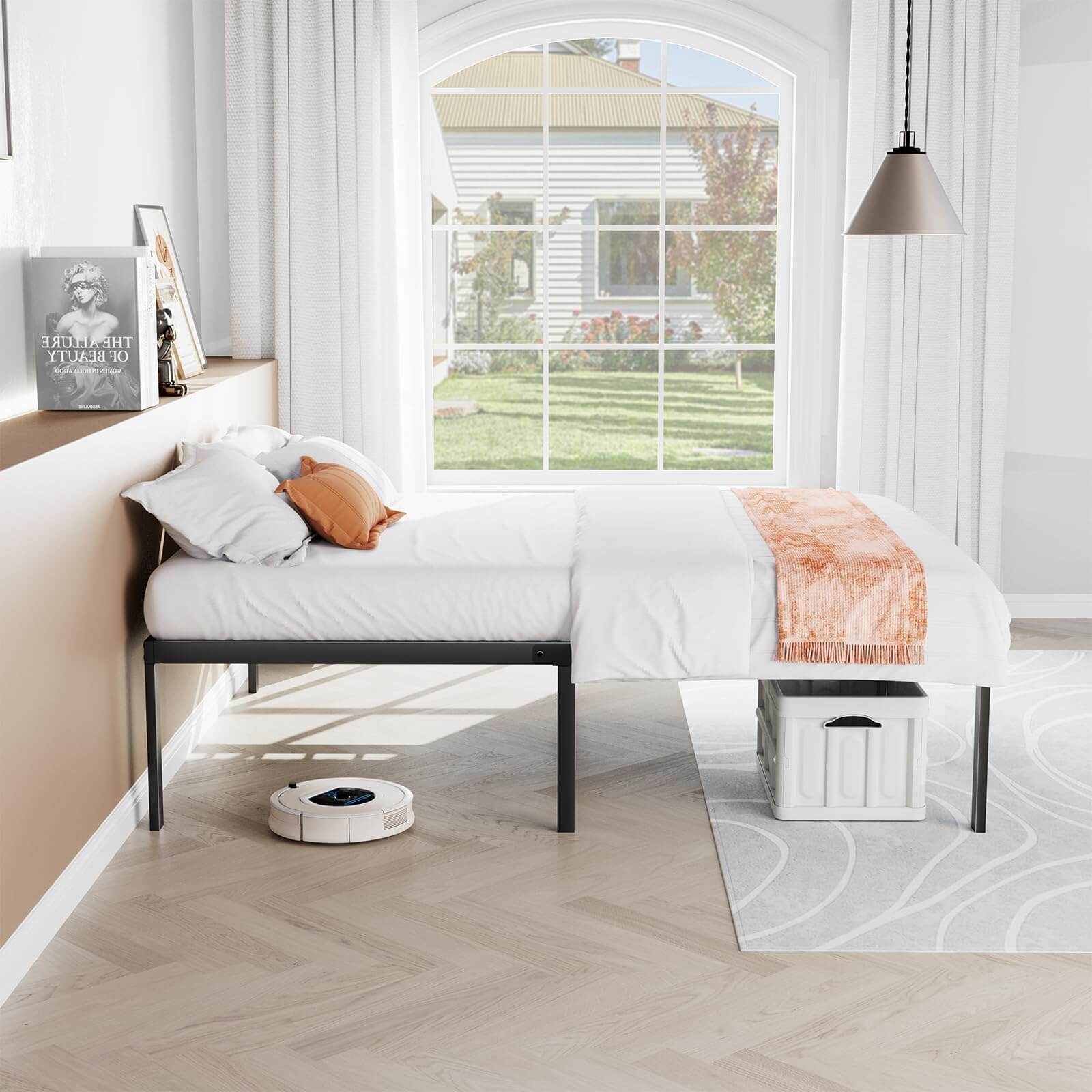 Bed Frame, Heavy Duty Metal Platform Bed with Underbed Storage, 12 Inches, Sturdy Steel Slat Support, No Box Spring Required Furniture Home Modern Interior