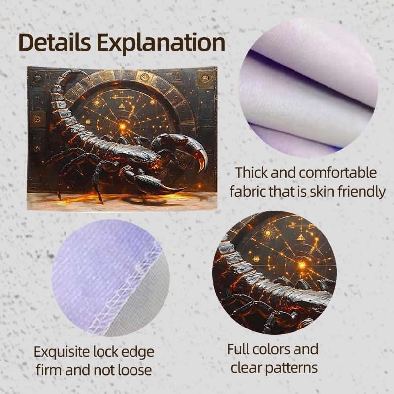 1pc Mystical Scorpio Celestial Tapestry Fantasy Wall Tapestry High-Definition Printing Polyester Tapestries for Bedroom Living Room University Dormitory Indoor Wall Decoration Tapestries with Free Installation Package As Birthday Gift for Friends