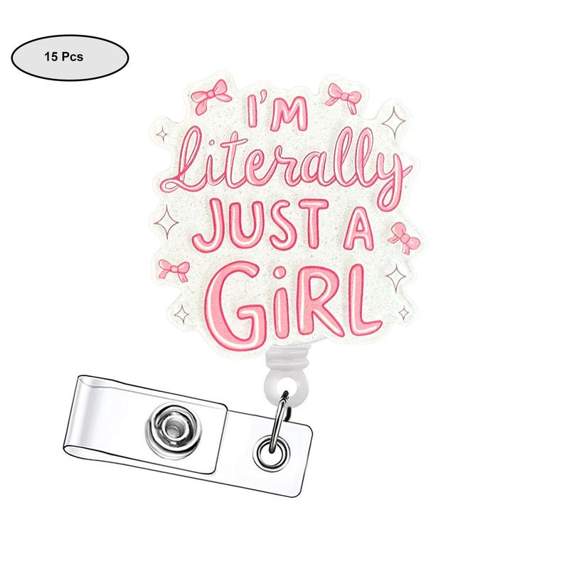 Funny Retractable Badge Reel, Badge Buddy Nursing, Acrylic ID Holder with Clip for Nurses, Doctors, Students & Office Staff, 15pcs Set