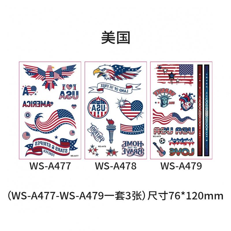 World Cup National Flag Temporary Tattoos, Waterproof Country Flag Fake Tattoos for Soccer Fans, 2026 Football Match Party Favors, Spain/France/Canada/Netherlands/Mexico/Brazil Patterns